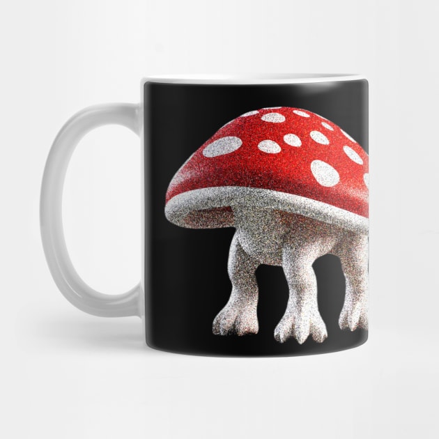 Red and White Mushroom Hat Brontosaurus A Simple Delight by Artistic Design